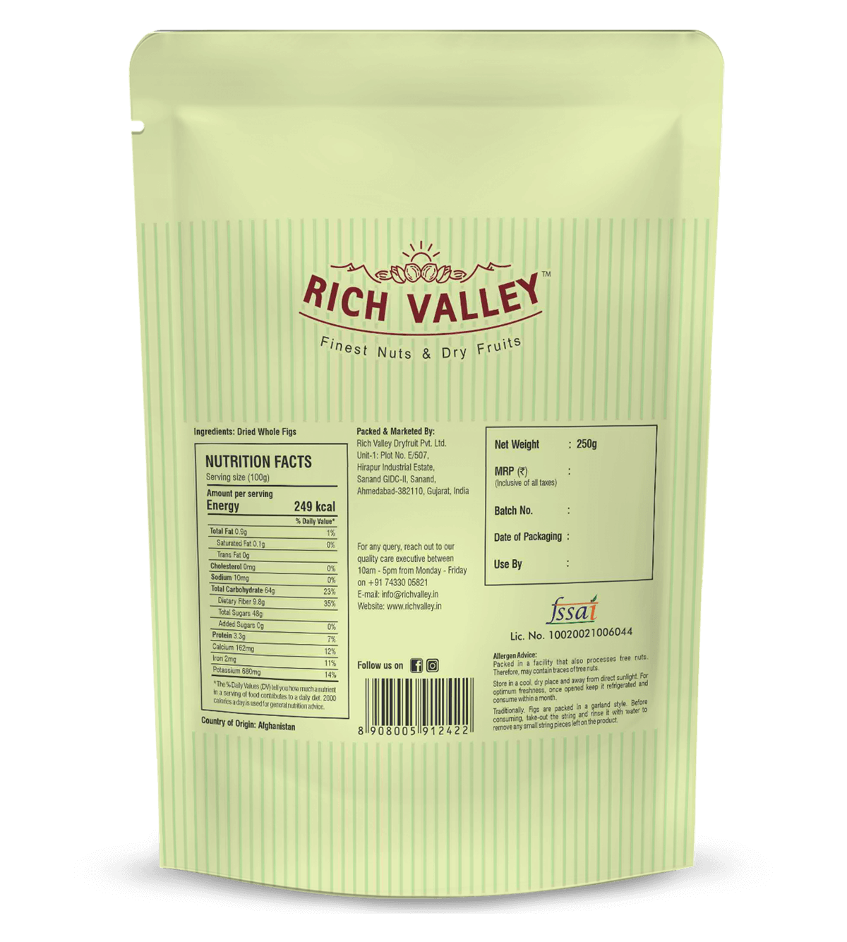 Afghani Dried Whole Figs