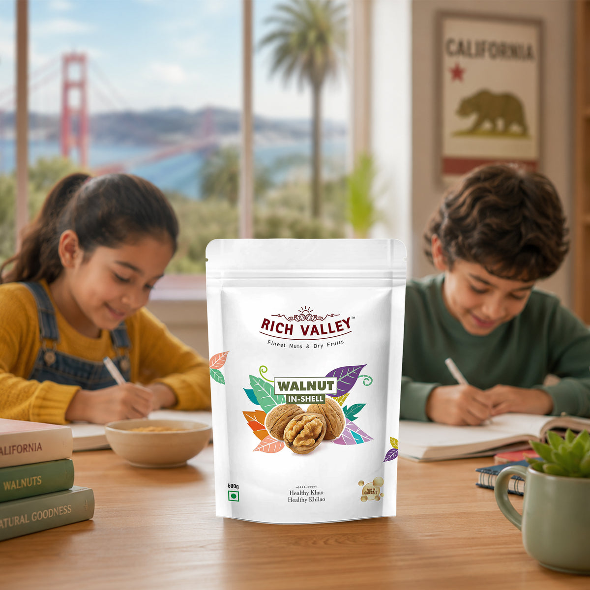 California Walnut In-shell, 500 gm Pouch