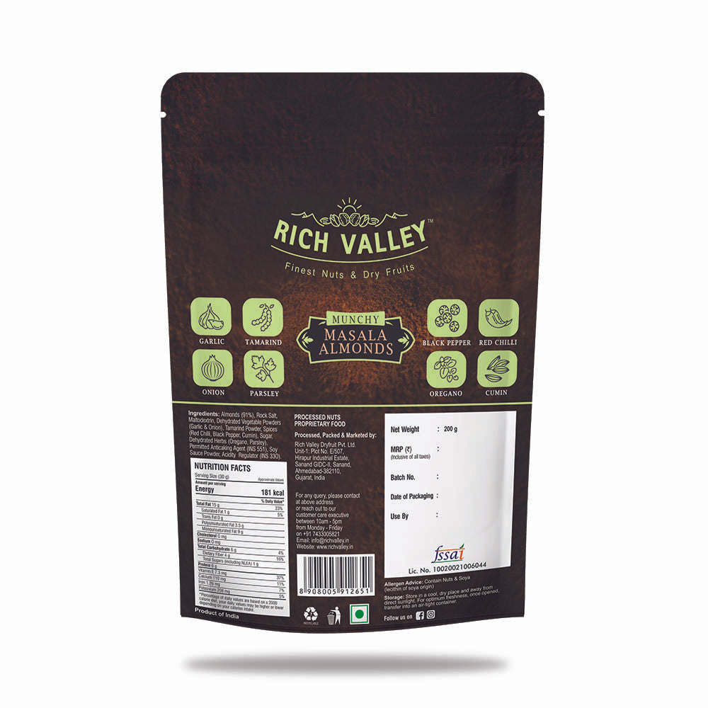 Munchy Masala Almonds 200gm Pouch