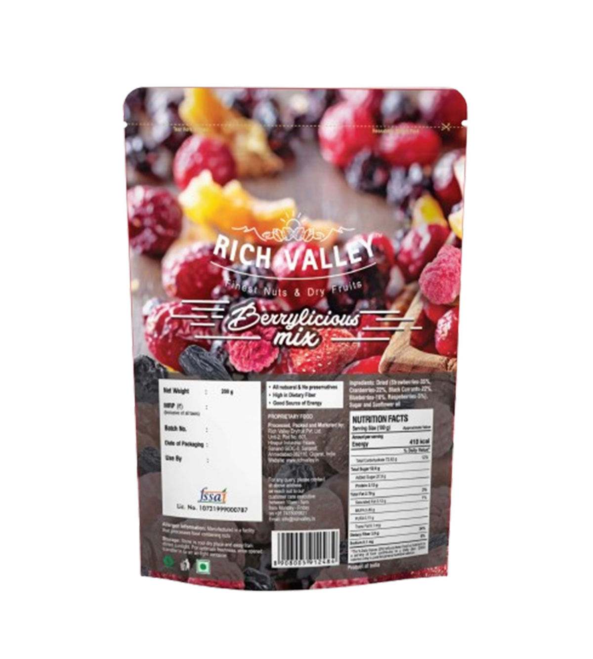 Rich Valley Berrylicious Mix, 200 gm Pouch