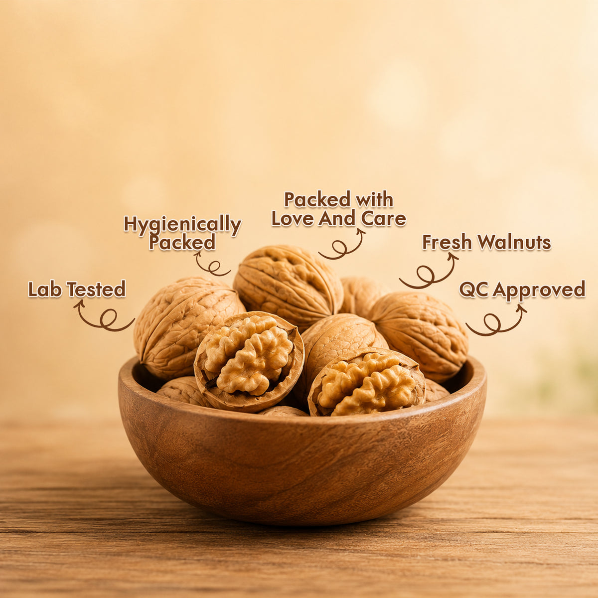California Walnut In-shell, 500 gm Pouch