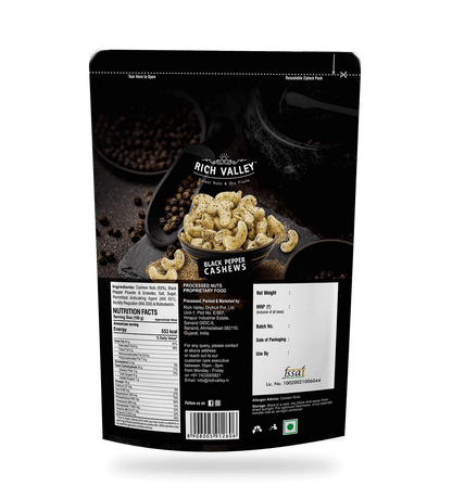 Cashew – Black Pepper (Roasted And Salted), 200gm Pouch