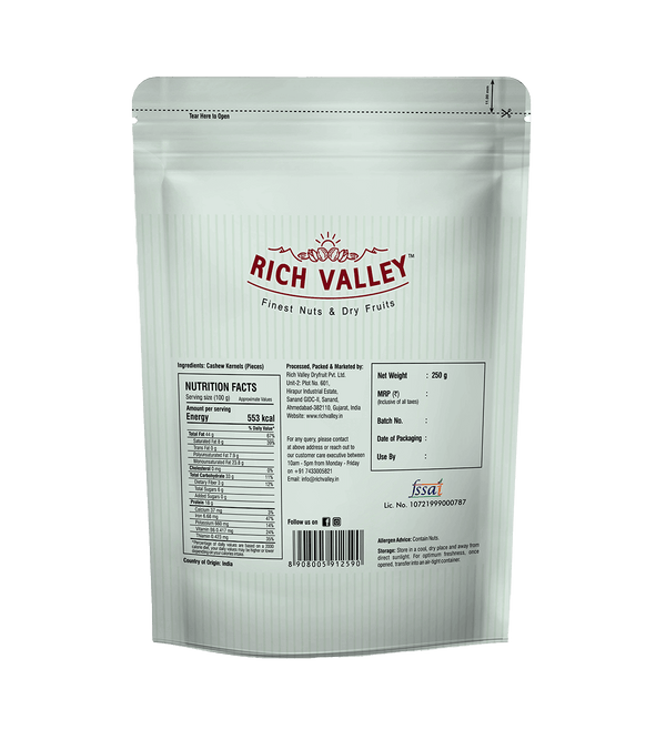 Cashew Kernels (Pieces), 250g Pouch