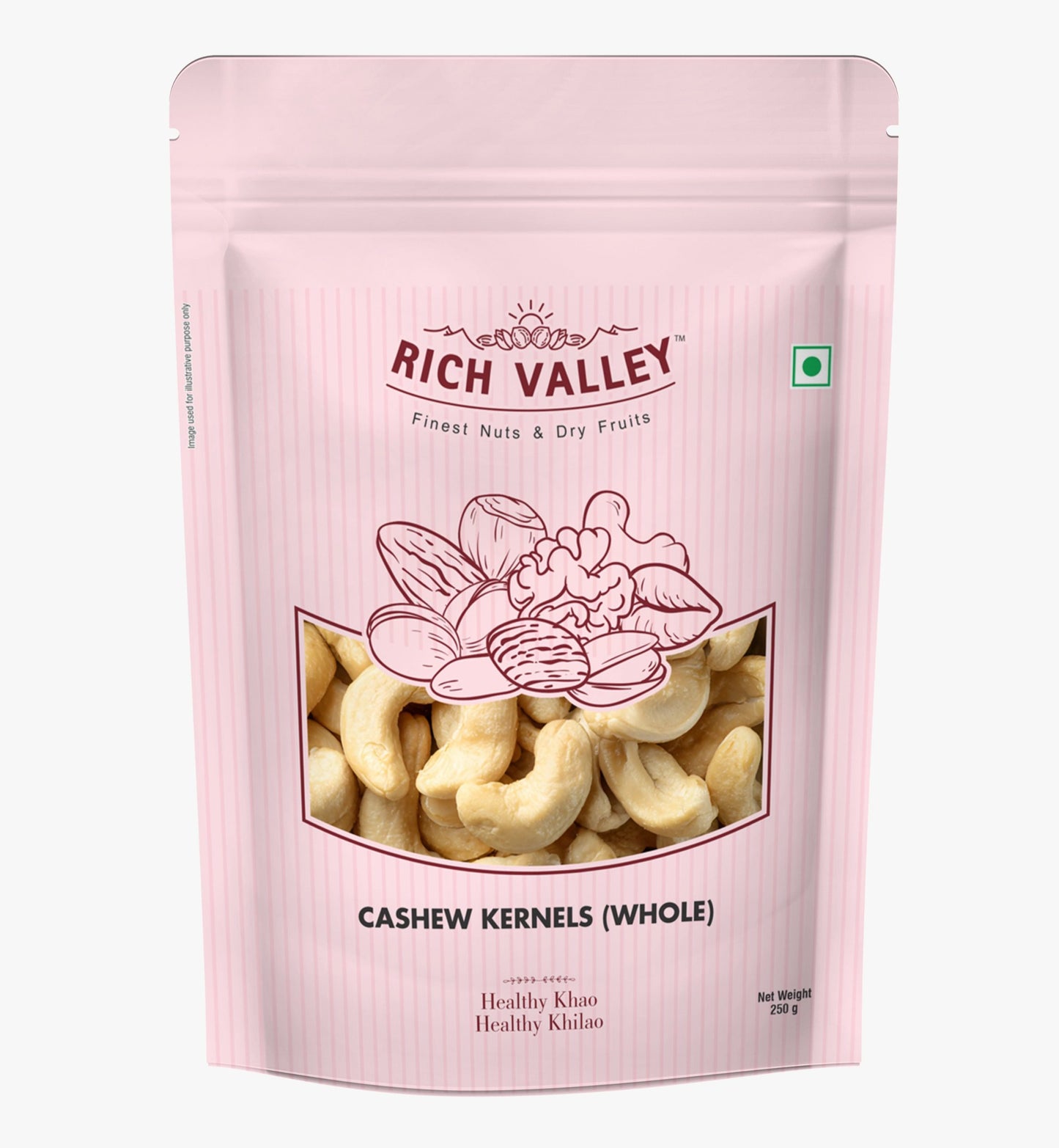 Cashew Kernels (Whole), 250g