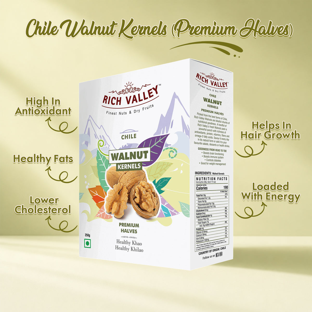 Chile Walnut Kernels (Premium Halves)