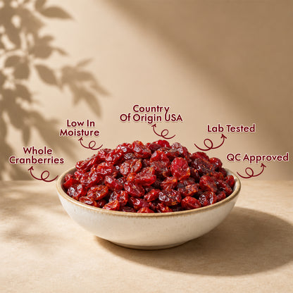 American Dried Whole Cranberries, 250 gm Pouch