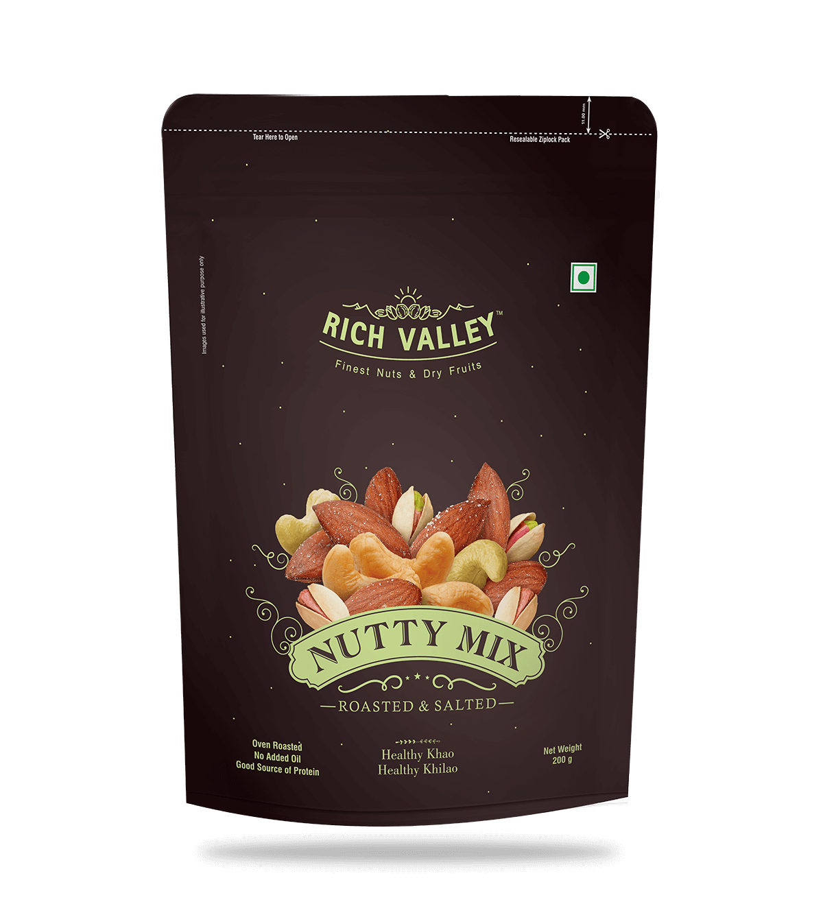 Nutty Mix (Roasted And Salted), 200 gm Pouch