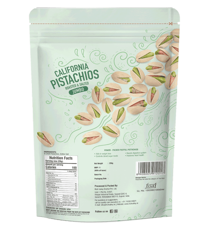 California Pistachio – Roasted & Salted (Jumbo), 250 gm Pouch