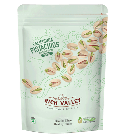 California Pistachio – Roasted & Salted (Jumbo), 250 gm Pouch