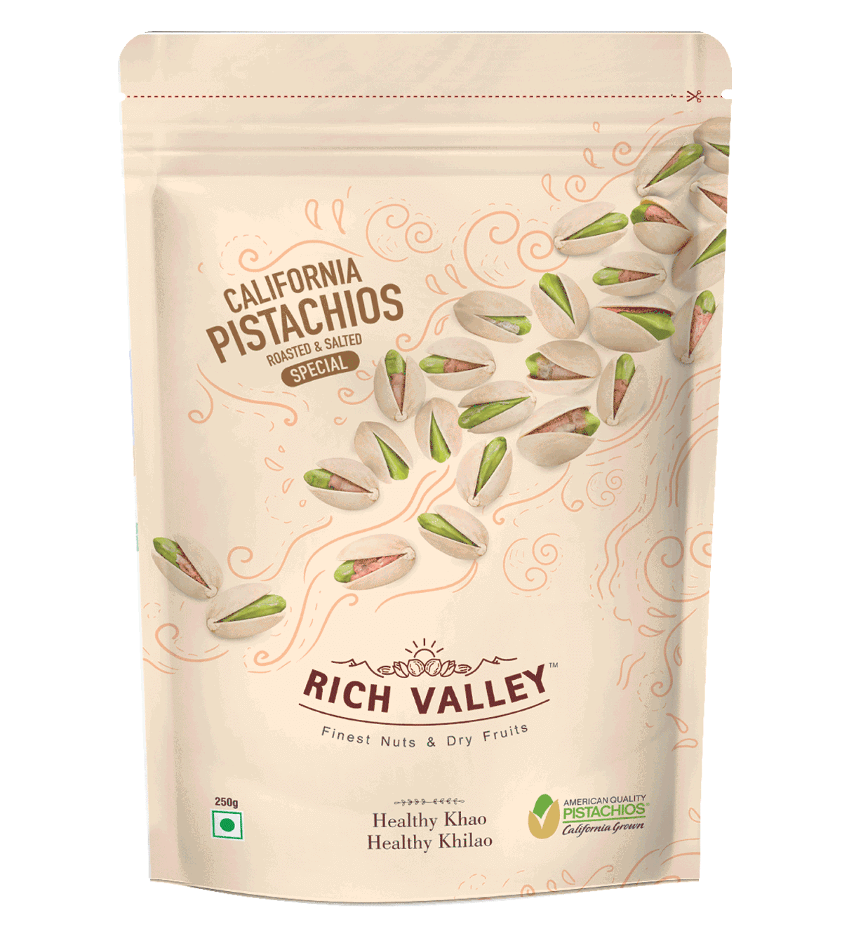 California Pistachio – Roasted & Salted (Special), 250 gm Pouch