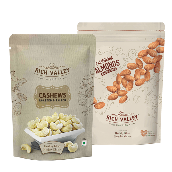 California Almond (Roasted & Salted) & Cashews Roasted & Salted (250g Each)