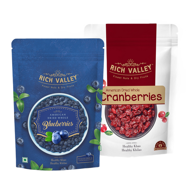 American Whole Dried Cranberries & American Whole Dried Blueberries (250g + 200g)