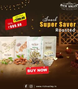 Snack Super Saver (Roasted) – Almond Roasted, Cashew Roasted, Pista Special, Seeds Mix