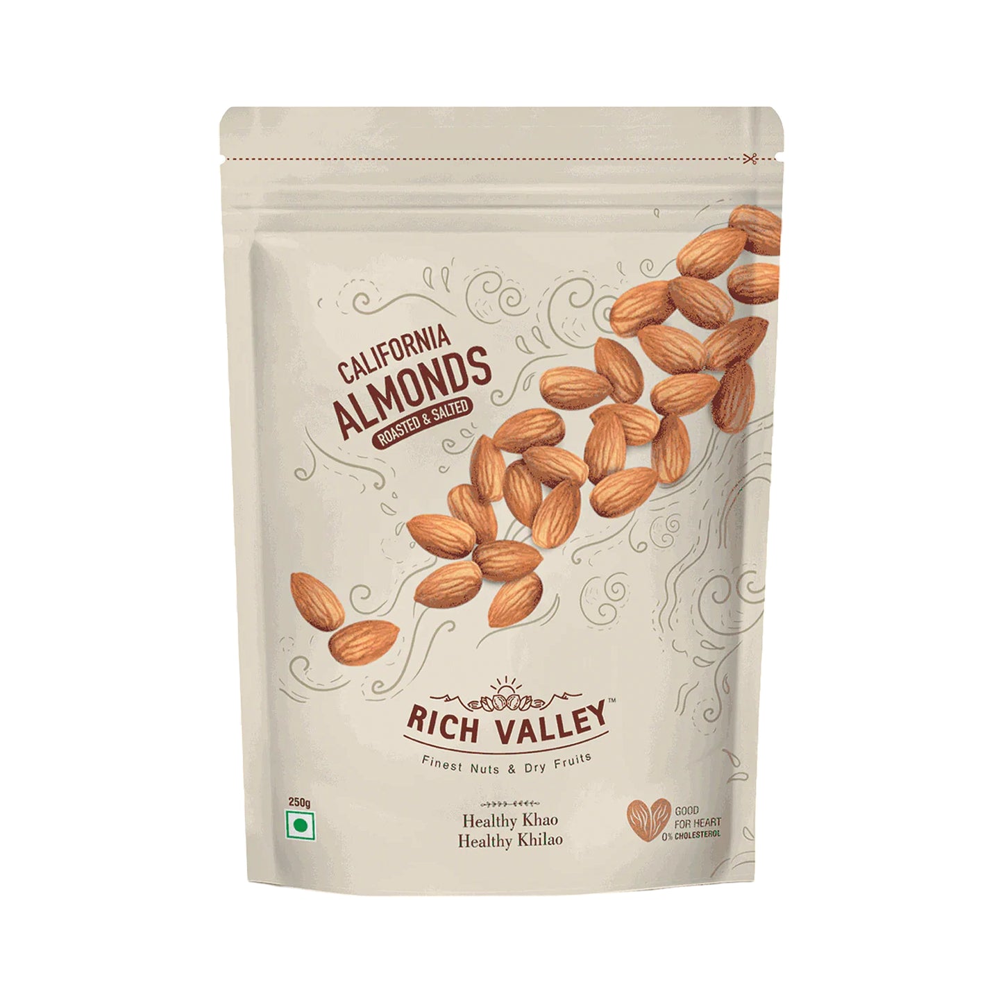 California Almond (Roasted & Salted), 250 gm Pouch