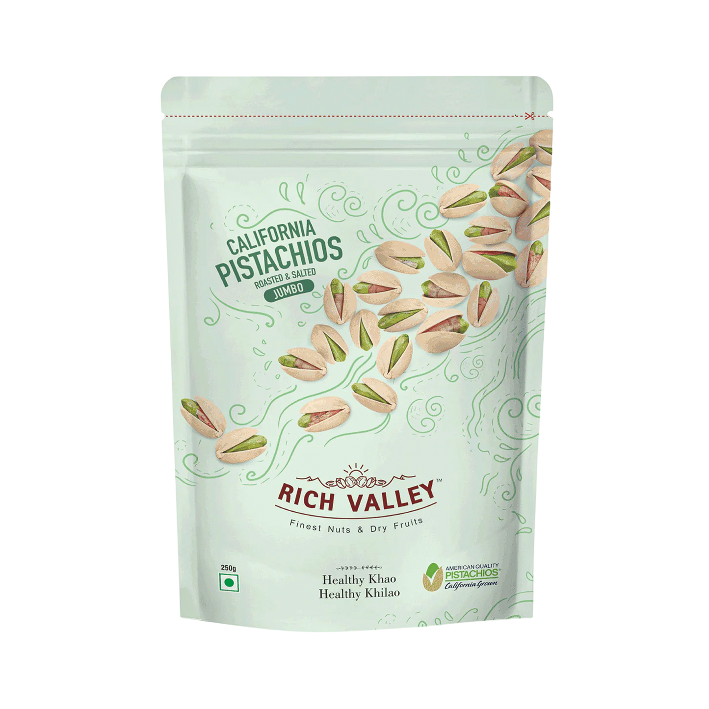 California Pistachio – Roasted & Salted (Jumbo), 250 gm Pouch