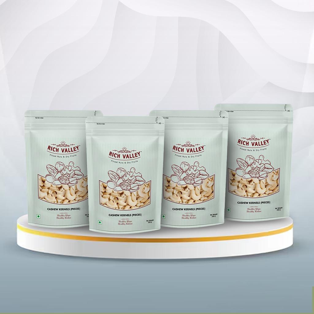 Cashew Kernels (Pieces) Combo, (250gm*4)