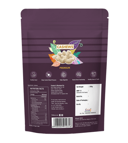 Cashews (Premium), 250 gm Pouch