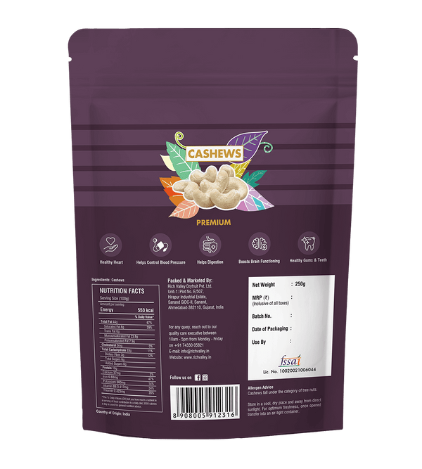 Cashews (Premium), 250 gm Pouch