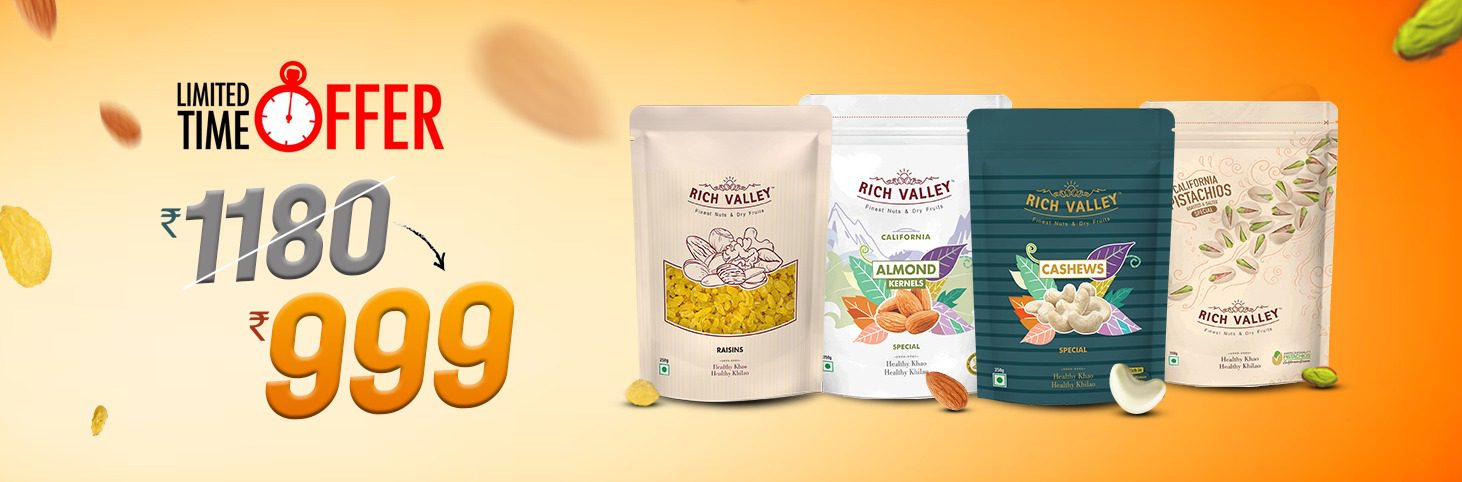 Four New Valley product packages with promotional text on gradient background