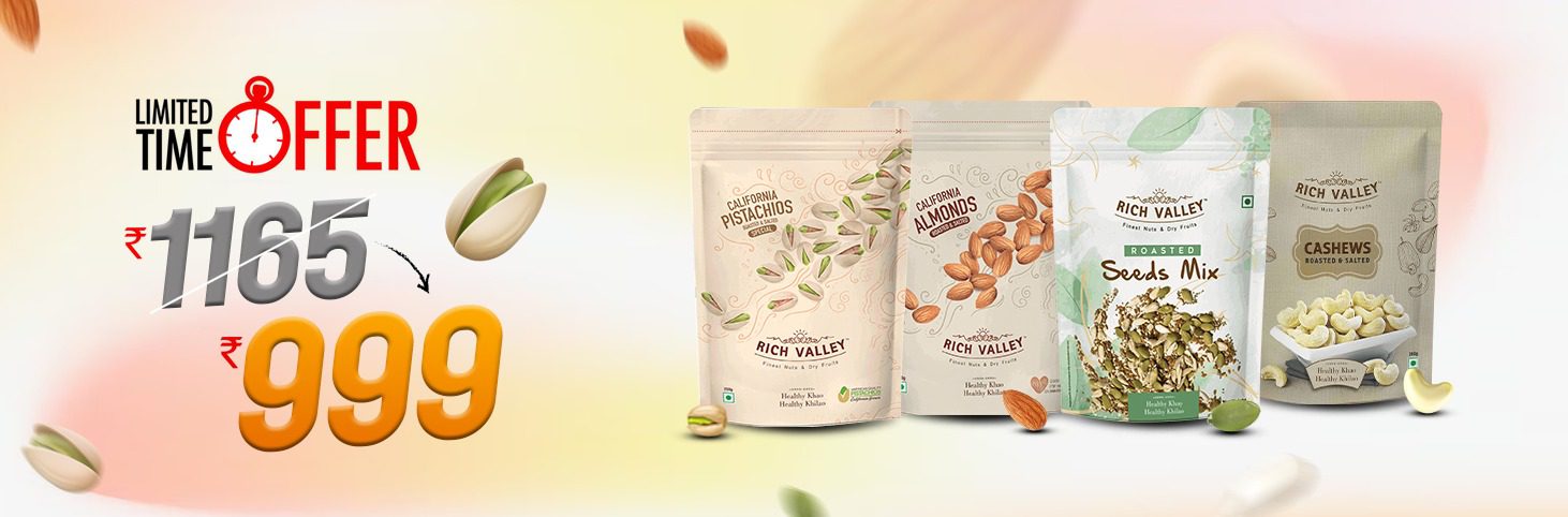 Four New Valley seed packs with promotional offer on gradient background