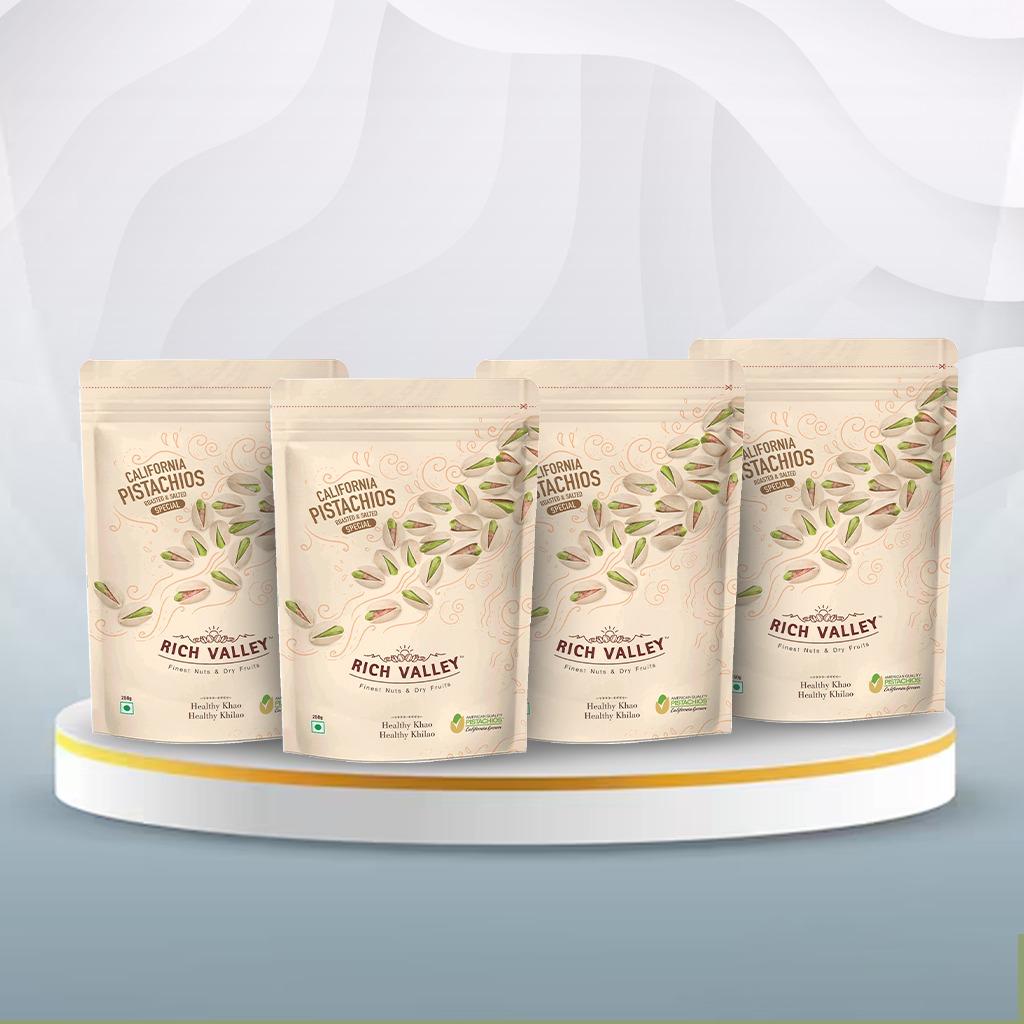 California Pistachio – Roasted & Salted (Special) Combo, (250gm*4)