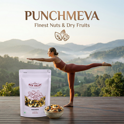 Yummy Punchmeva mix of finest nuts and dry fruits like almonds, cashews, raisins, and dates, packed with energy boost, heart health, and immunity perks.