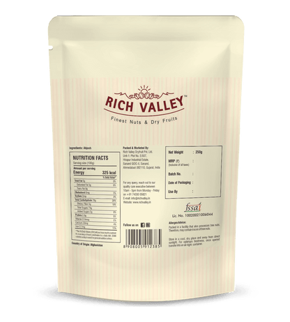 Rich Valley brand packaging with nutrition facts label on white background