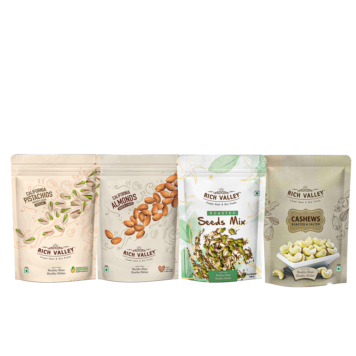 Snack Super Saver (Roasted) – Almond Roasted, Cashew Roasted, Pista Special, Seeds Mix