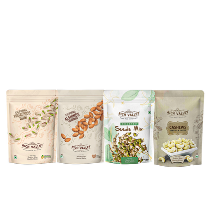 Snack Super Saver (Roasted) – Almond Roasted, Cashew Roasted, Pista Special, Seeds Mix