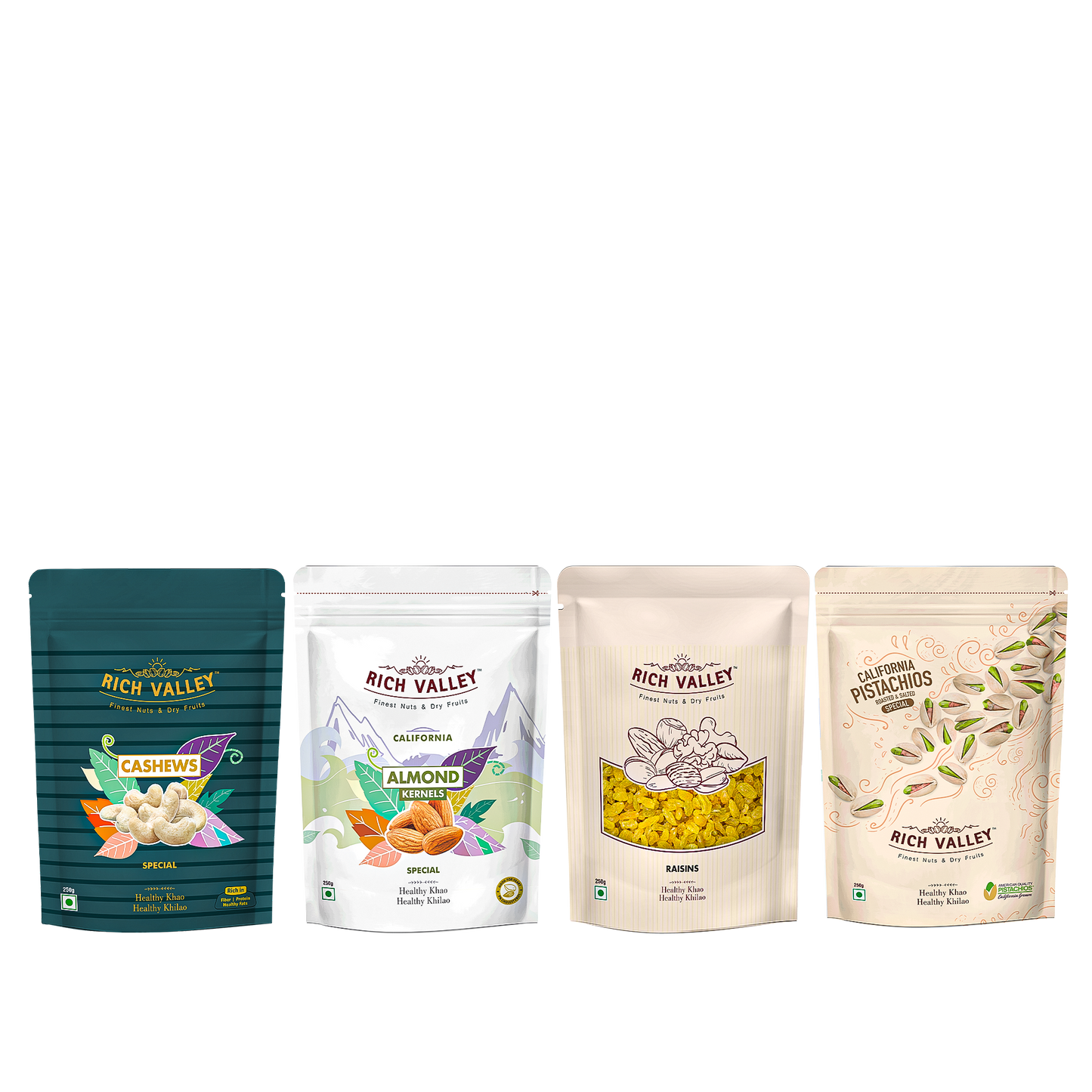 Snack Super Saver (Special) – Almond Special, Cashew Special, Pista Special, Indian Raisins