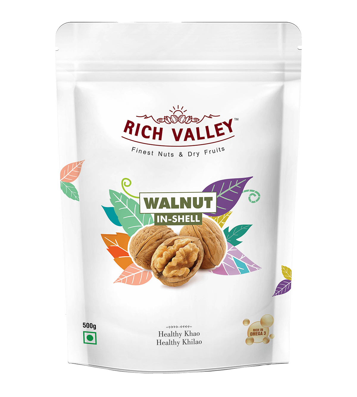 California Walnut In-shell, 500 gm Pouch